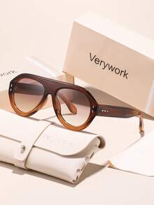 1 對 Verywork 經典幾何漸層鏡片眼鏡，優雅且精緻的品牌設計，適合女性，附收納盒和清潔布，適用於戶外活動、開車、釣魚、音樂節、熱帶海灘度假，時尚配件，理想禮物選擇 - 彩色 - 查看 17