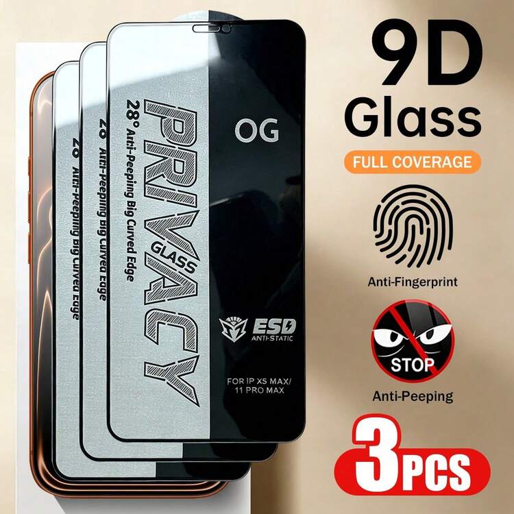 XINHONGYU 3片裝 OG 防窺鋼化玻璃螢幕保護貼，3H 硬度，防窺設計，疏油防指紋塗層，無氣泡快速安裝，相容 iPhone 17/17 Air/17 Pro Max/16 Pro Max/16 Pro/16 Plus/15/14/13/12/11，S26 Ultra/S25 Ultra/S24 Ultra/S24/S23/S22/A56/A36，A3/A3 Pro/A5 Pro/A60/Reno15/Reno14/Find X9/K90/Note15 Pro/Turbo5 Max - 3件 - 查看 18