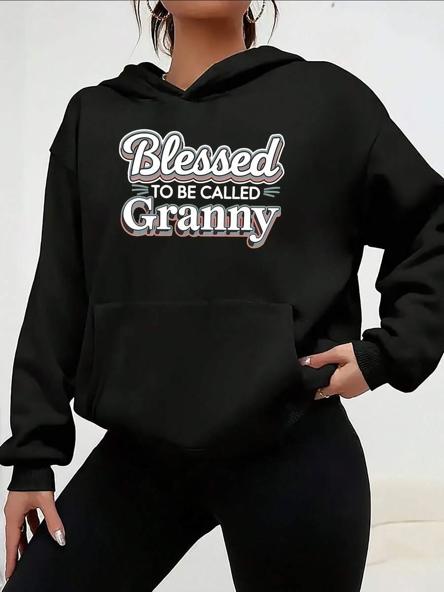 Women's Comfortable And Stylish Versatile Hooded Sweatshirt, Soft And Skin-Friendly Casual Pullover, Simple And Elegant Daily Top - 黑色 - 查看 1