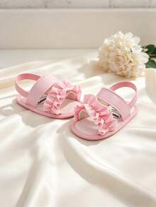 Cute Floral Design Breathable Open Toe Sandals For Girls, Lightweight Comfortable Non-Slip Suitable For Indoor, Outdoor, Beach, Spring/Summer - Pink - View 4