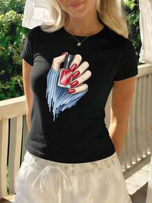 Women T-Shirts - Black - View 1