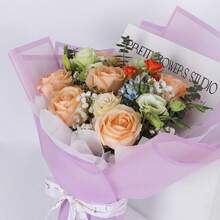 FUHITIM 20 Sheets Flower Wrapping Paper - Waterproof Floral Bouquet Packaging Paper For DIY Crafts,Florist Supplies Packaging Paper For Wedding Birthday Gift (Translucent Lilac Purple) - ColorY - 查看 5
