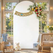 White Arch Backdrop Cloth 5ft/6ft/6.6ft/7.2ft Wedding Arch Cover, Double-Sided Elastic Fabric Fitted Arch Backdrop Cover, Suitable For Backdrop Stand, Birthday Party Wedding, Frame Not Included, Fabric Backdrop Only - View 7