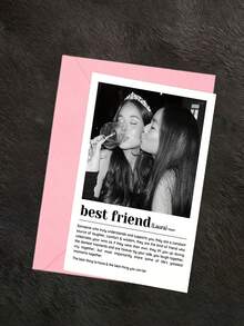 Tarjeta de felicitación personalizada con definición de amistad, adecuada como regalo de cumpleaños para amigos cercanos. Se puede personalizar con tarjeta de cumpleaños, agregar fotos y texto personales, tarjeta de agradecimiento, Día de San Valentín, boda, invitación a fiesta de aniversario, regreso a la escuela, útiles escolares - Multicolor - Ver 10