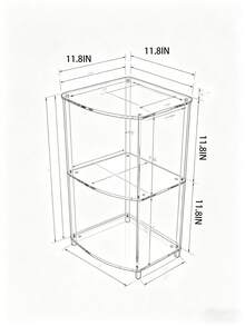 Minimalist Transparent Acrylic Corner End Table, 3-Tier Floor Storage Rack, Invisible Style Side Table For Bedroom Living Room - Multicolor - View 8