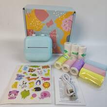 Máy in mini không dây cầm tay, máy in nhãn nhiệt kèm 9 cuộn giấy, hoàn hảo cho ghi chú, nhật ký, ảnh, nhãn khóa học, danh sách việc cần làm, sử dụng tại nhà, văn phòng, DIY và học tập. - Nhiều màu - Xem 16