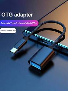 USB C To USB Adapter, Type-C To USB Adapter, USB C Male To USB A Female Adapter, USB 3.0 OTG Adapter Type-C To USB Adapter, Compatible With Laptops/Tablets/Smartphones With USB Type-C Port - Black - View 12