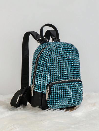 Ba lô/Túi xách lấp lánh thanh lịch dành cho nữ, Túi đeo vai mini độc đáo, Ba lô đính đá thời trang mới, Món quà Valentine/sinh nhật thú vị dành cho phái nữ