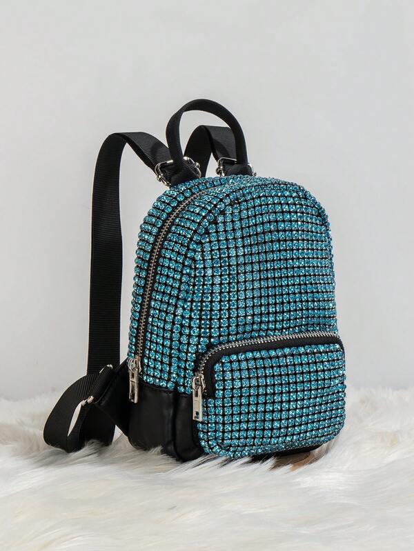 Elegant Women's Glitter Backpack/Glitter Bag, Unique Mini Shoulder Bag, New Fashionable Rhinestone Backpack, Interesting Valentine's Day/Birthday Gift For Ladies