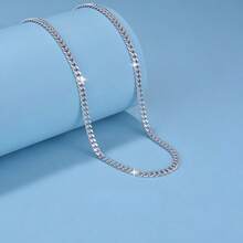 1pc S925 Sterling Silver Men's Necklace, Minimalist Silver Chain Necklace, Available In Multiple Sizes And Widths, Anti-Oxidation And Low Allergy, Suitable For Daily Wear And Gift For Both Men And Women - Silver - View 14