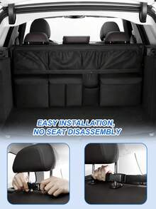 8-Pocket Car Trunk Hanging Storage Organizer Bag / Storage Box Option, Multi-Function Seat Back Storage Net Bag, Large Capacity Classified Car Rear Seat Hanging Storage Bag, Essential Travel Organizing Accessory - Storage Hanging Bag - View 8