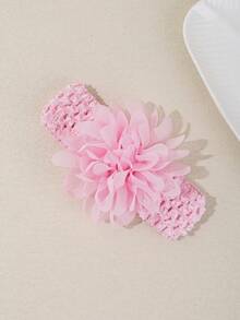 1/3/4pcs Girls Solid Color Breathable Chiffon Flower Headbands, Suitable For Daily Use - Multicolor - View 7