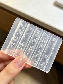 矽膠天使模具 3D 天使翅膀與小天使美甲模具，樹脂吊墜軟珠寶鑄造工具，適用於美甲、手機殼裝飾與 DIY 手工藝項目 - 無色 - 查看 5