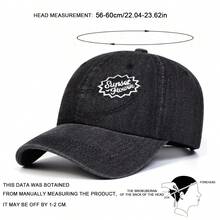 1 pieza Gorra de béisbol de mezclilla lavada con bordado de FLOR DEL ATARDECER para mujer, sombrero casual de uso urbano para primavera/otoño, exterior, viajes, playa, vacaciones, festivales - multicolor - Ver 2