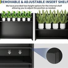 CuisinSmart Metal Tall Planter Box With Adjustable Shelf And Drainage Holes, Heavy Duty Rectangular Steel Planter For Outdoor And Indoor Plants, Modern Flower Pot For Patio, Balcony, And Privacy Screening - đen - Xem 3