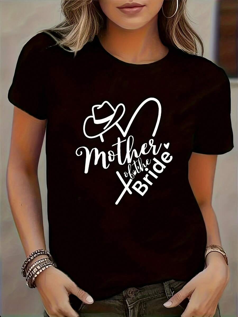 Nueva Serie Corazón Camiseta con Estampado de Patrones - Negro - Ver 1