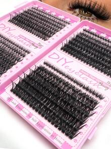 560片30D/40D/60D/80D仿貂毛假睫毛簇，高品质D型卷翘自然浓密单根假睫毛，适合DIY嫁接睫毛，可重复使用，轻盈易佩戴 - D - 查看 3