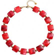 Dây chuyền hạt cườm rực rỡ dành cho nữ, vòng cổ choker phong cách Bohemian độc đáo làm từ hạt nhựa, quà tặng Ngày của Mẹ hoặc sinh nhật cho mẹ, cô giáo, dì. - vòng cổ màu cam - Xem 10