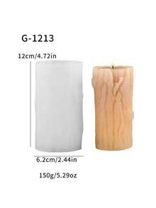 1pc Wood Grain Texture Candle Silicone Mold - A-White - View 5