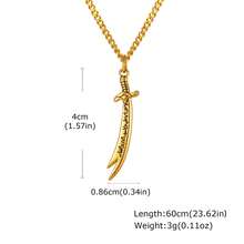 1 chiếc dây chuyền tối giản bằng thép không gỉ màu bạc/vàng, trang sức tôn giáo dành cho nam giới, Zulfiqar - 2270 - Xem 6