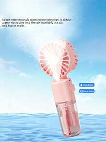 Mini Handheld Mist Fan, Portable Electric Fan, 2-Speed Adjustable, Desktop Fan Suitable For Summer, Humidifying & Cooling, Indoor/Outdoor Camping, Student Rechargeable Fan, 800mAh Long-Lasting Battery - A - View 8
