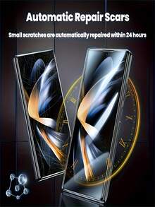适用于三星 Galaxy Z Fold 7 6 5 4 3 2 Z Fold7 Fold6 Fold5 Fold4 Fold3 Z Fold7 Fold6 Fold5 Fold4 Fold3 Fold2 的三合一软水凝胶屏幕保护膜 [内层 TPU 膜+全覆盖外层+后盖屏幕保护膜] - 3 IN 1 - 查看 5