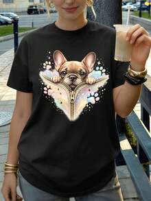 Dam-T-shirts - Svart - Visa 1
