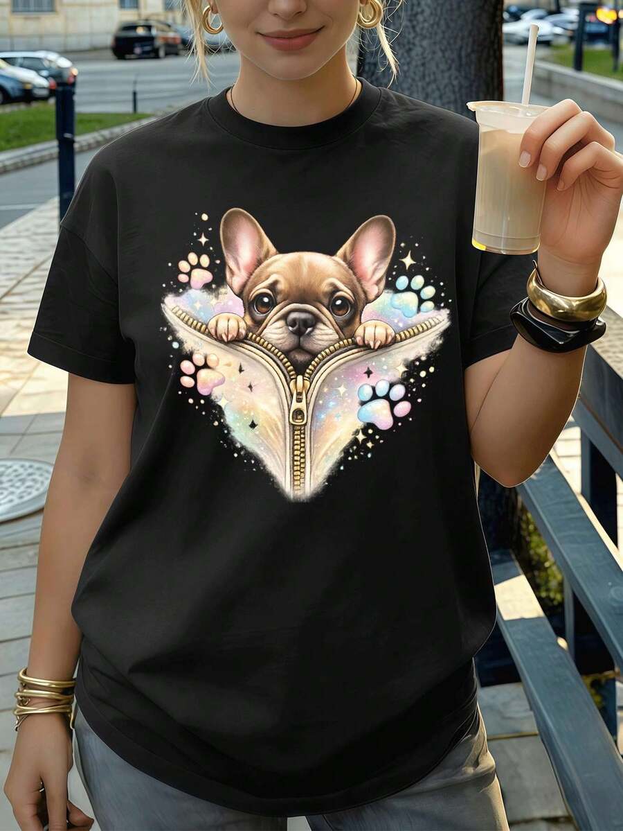 Dam-T-shirts - Svart - Visa 1