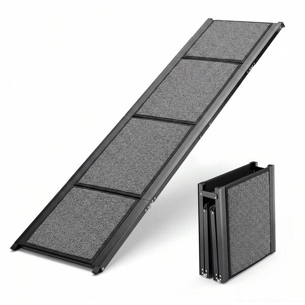 Advwin 180cm X 44cm Folding Dog Ramp For Car, SUV & Truck – Portable Aluminum Pet Ramp With Non-Slip Surface, Outdoor Extra Wide Steps For Small To Large Dogs Up To 250LBS