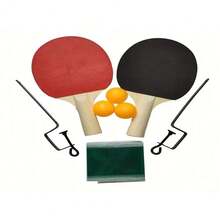 1 Set Portable Table Tennis Set, Wooden Paddles With Retractable Net And Durable Ping Pong Balls, Easy Installation Without Extra Tools, Sturdy And Durable, Convenient For Storage And Carrying, Suitable For Indoor Home Entertainment, Outdoor Leisure Sports Training Equipment - Black - View 8