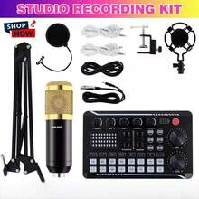 Studio Recording Kit Microphone Set Music Podcast Equipment Mixer Condenser Home,Studio Recording Kit Podcast Music Mixer Equipment Condenser Microphone Set - màu đen - Xem 4