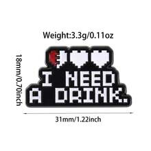 Cartoon Heart & Letter Pattern Mood, Social, Battery Indicator Brooch, Funny & Unique Decorative Pin - Multicolor - View 11