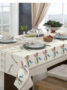 Luxury Oxford Rustic Linen Tablecloth For 4/6/8 People, Various Prints - Gourmet - View 3