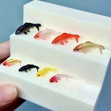 10pcs Mini Koi Fish Model, Glass Container Decor Fish, Tiny Fake Fish, Dollhouse Home Decor Toy, DIY Decoration Accessory, Desktop Decor, Party Favors, Birthday & Holiday Gifts - Multicolor - View 4