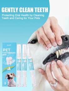 Oivolii 1 支装犬猫牙齿清洁凝胶，含软毛刷 - 塑料材质，适用于犬猫口腔护理 - 非电动宠物牙齿清洁凝胶，保持口气清新和牙龈健康 - 易于使用的宠物牙齿清洁器 - 淺藍色 - 查看 4