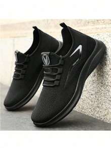 (Super Light And Super Breathable)Men Walking Shoes Ultra Lightweight Tennis Running Shoes Mesh Non-Slip Casual Comfortable Work Workout Athletic Sport Sneakers Breathable Black - 黑藍色 - 查看 2