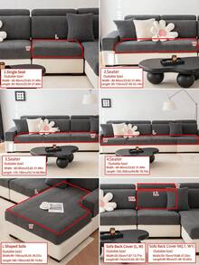 1 tấm bọc ghế sofa co giãn, chống trượt, phủ toàn bộ bề mặt, bọc đệm sofa đa năng dùng được cả bốn mùa, vải dày dặn, có thể giặt máy, chống bụi, thân thiện với thú cưng, phù hợp cho phòng ngủ, văn phòng, phòng khách, sofa hình chữ L và sofa 1/2/3/4 chỗ ngồi. - Màu xám đen - Xem 5
