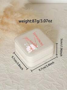 Zippered Faux Leather Jewelry Box - Waterproof And Lightweight, Ideal For Travel. Designed With A-Z Floral Patterns, Made Of PU Leather, Minimalist And Elegant Style. Includes Detachable Necklace Display Rack And Ring/Earring Dividers. An Exquisite Gift For Women With Decorative Lid And Storage Solution - Multicolor - View 10