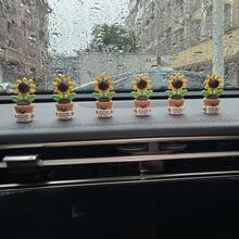 Bộ 6 bông hoa hướng dương nhiều màu sắc bằng nhựa PVC trang trí xe hơi, trang trí gương chiếu hậu, trang trí bảng điều khiển, phù hợp với mọi dòng xe, trang trí bàn làm việc. - A - Xem 5