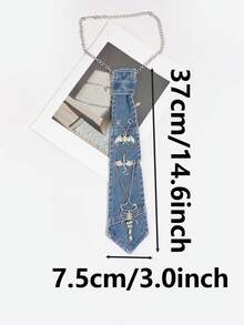1pc Men's Fashion Punk Style Scorpion & Dragon Decor Cross Chain Denim Bolo Tie, Suitable For Casual Party Outfit - Multicolor - View 8