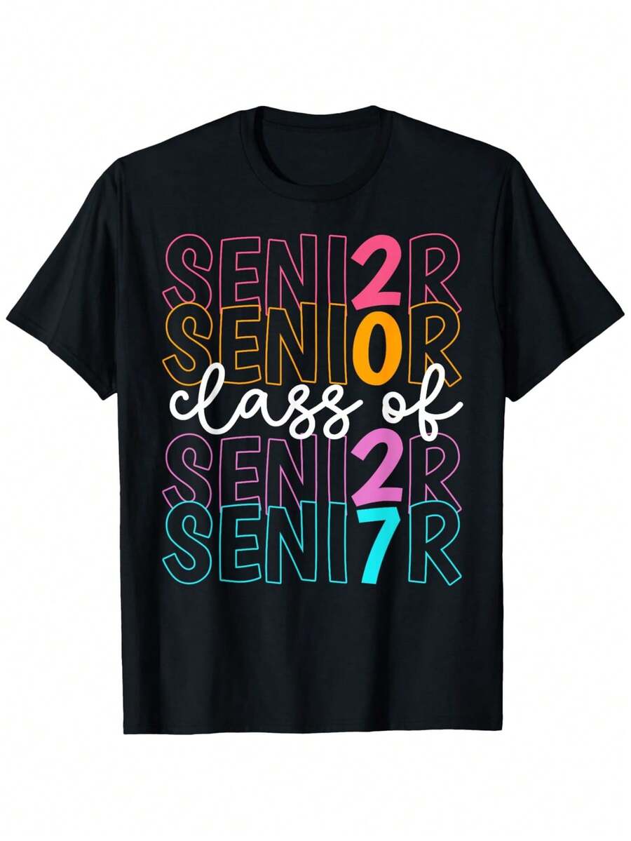 Retro Senior 2027 Class Of 2027 Seniors 27 Graduation 2027-Shirt - 混色 - 查看 1