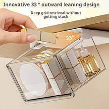 Cosmetics Storage Box, Expandable Mirror Cabinet, Equipped With A Bottom Storage Compartment, Suitable For Storing Items Such As Makeup Cloths, Lipsticks, Cleaning Cotton Swabs, Etc., Extendable Bathroom Storage Rack - Multicolor - View 7
