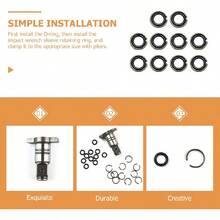 10 Sets Impact Wrench Retaining Ring, 1/2" Square Drive Lock Ring Replacement Parts, Retainer Clip With Rubber O-Ring For Brushless Cordless Air Tools - 10Set - View 7