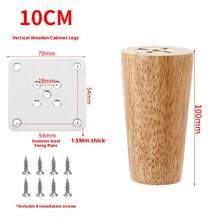 4pcs Cone-Shaped Wooden Furniture Legs, Replacement Feet For Sofa, Chair, Vanity, With Installation Screws And Rubber Pads - Suitable For Cabinets, Sofas, Couches - Beige - View 8
