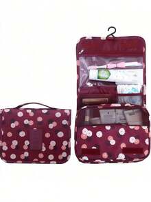 1件装假日旅行化妆包,挂式洗漱包,大容量化妆包,便携式收纳包,多功能化妆品整理包,可收纳口红、眉笔、香水、化妆刷、手表、手机、旅行必备品、旅行配件、邮轮用品、浴室配件,复活节礼物,母亲节礼物,伴娘礼物,送给她的礼物,春季新品 - 彩色 - 查看 8