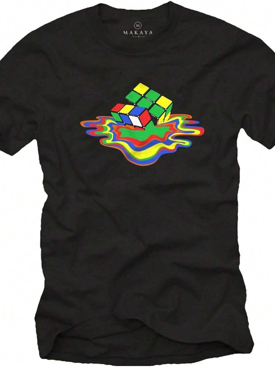 Camiseta/Playera Hombre - Cubo de Sheldon - Negro - Ver 1