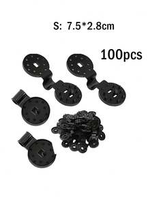 50/100pcs Greenhouse Shade Cloth Clips, Durable PP Shade Cloth Clips, High UV Index Black Round Plastic Shade Cloth Clips, Reusable And Removable Shade Cloth Locks, Suitable For Garden Netting, Outdoor Camping Equipment, Canvas, Mesh And Netting, Premium Fasteners, 1pc - Multiple Styles - View 11