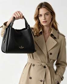 Kate Spade KS KNOTT Women's Bucket Handbag, Large Capacity Tote Bag - Black - View 10