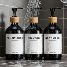 Bathroom Soap Dispenser Bottles, Shampoo Conditioner Body Wash Hand Soap 3-Piece Set, 500ml Capacity Per Bottle - Multicolor - View 1