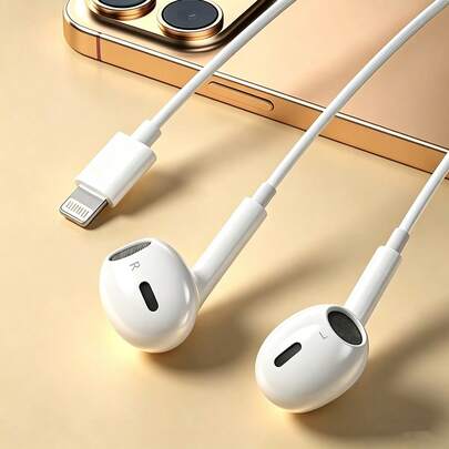 Lightning Connector Wired In-Ear Headphones, Wired Earphones With Lightning Connector Compatible With Apple 14/13/12/11/XR/XS/X/8/7/SE/Pro/Pro Max, With Built-In Remote Control For Music, Call And Volume